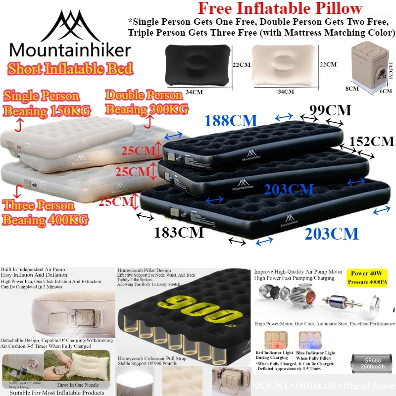 MOUNTAINHIKER 2025 Interior Ai - огляд і ціна Outdoor Inflatable Camping Tent With Air Pump
