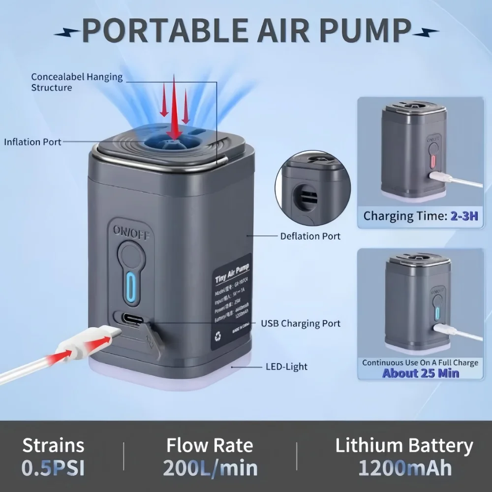 Portable Air Pump Camping Matt - огляд і ціна Outdoor Inflatable Camping Tent With Air Pump